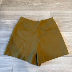 Zara Olive High Waisted Shorts. Size XS. Worn once.